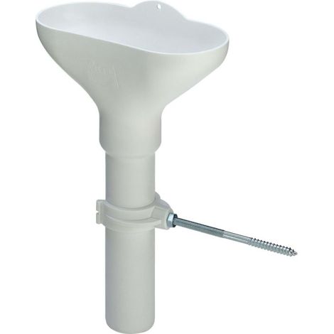 entonnoir Viega 113698 DN 40 x 240 mm, plastique blanc , avec tube de réglage et support mural