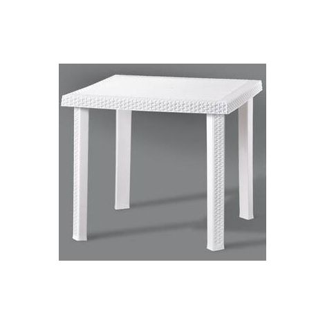 TAVOLO RATTAN FIGARO 80X80XH72CM BIANCO