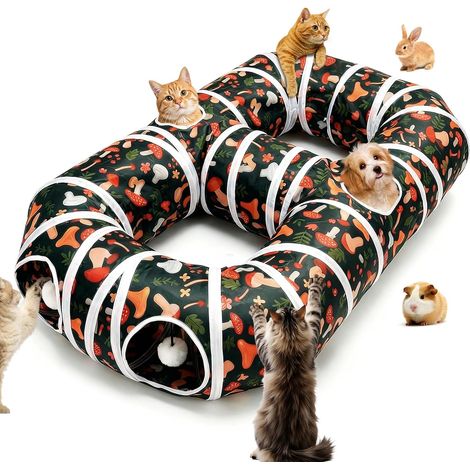 Tunnel Jouet pour Chat Interieur Jouets pour Chats Jouer pour Chaton Intérieur Jeu Tunelle pour Chat Interactif Grand Tunnel Pliable pour Chien Lapin Chats Cobaye (Style 2) (1/5)