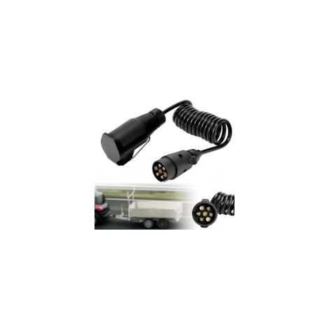 Coavas – Cavo di prolunga per rimorchio da 2 metri – Cavo di alimentazione impermeabile a 7 pin da 12 V – Cavo adattatore per rimorchi, camper, camion e trattori.