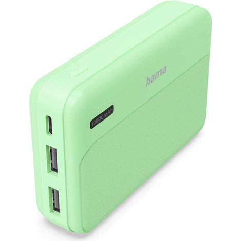 Hama Pocket 10 Powerbank 10000 mAh LiPo, USB-C 2x USB-A grün