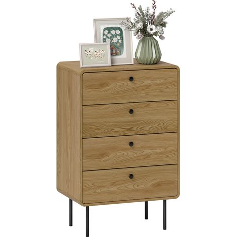 Sleek Modern Oak Chest with 4 Spacious Drawers for Stylish Storage Solutions