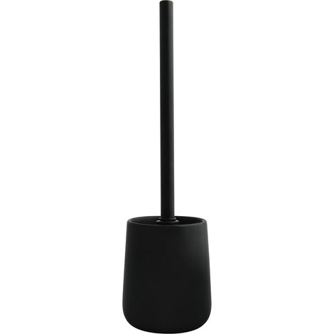 WC-Bürste mit Halter – 1 Stück – Keramik und Silikon – Hygienische Reinigung – Modernes Badezimmer – Mattschwarz, 10,4 x 38,8 cm (1/4)