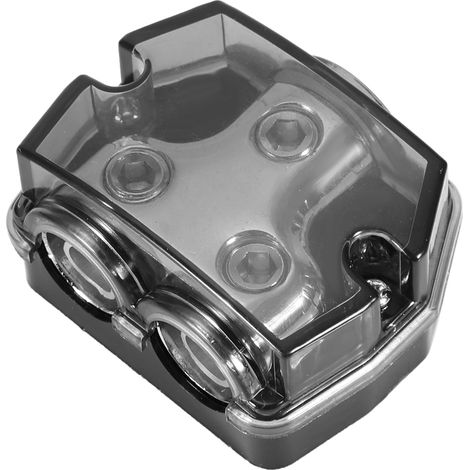 Bloc répartiteur de courant auto hi-fi 1 entrée 0GA 2 sorties 0GA diviseur alliage plastique coque grise base noire nickel brillant voiture bateau 1 pièce (1/5)