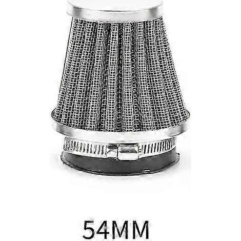 Filtre à air pour moto 35-60 mm à haut débit, universel, à fixation par collier, pour moto, quad et moto tout-terrain, filtre à air conique (54 mm) (1/5)