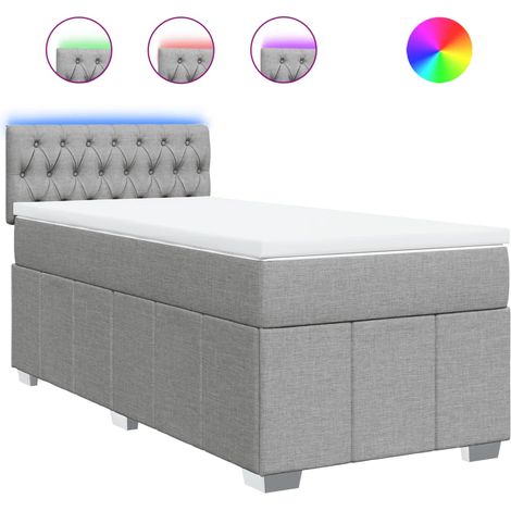 Maison Exclusive - Giroletto a Molle con Materasso Grigio Chiaro100x200 cm Tessuto