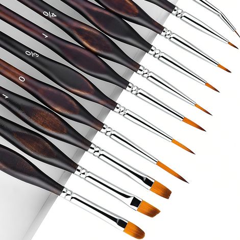 Pinceaux Peinture Set, 11 Pièces Pinceau Aquarelle, Pinceau Peinture Acrylique Fin, Pinceaux Modelisme Acrylique, Petit Pinceau Peinture au Numero, pour Acrylique, Maquette, Aquarelle Au Trait (1/5)