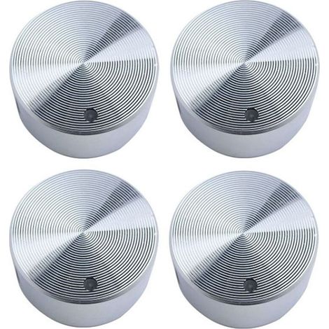 Jeu de 4 boutons, pour plaques à encastrer, 6 mm, alliage, argenté (1/5)