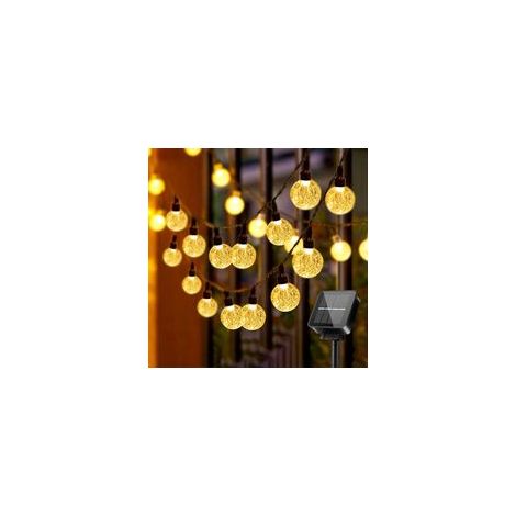 Guirlande Lumineuse Solaire-30 LED Cristal Guirlande Solaire Exterieur Intérieure 8 Modes Pour Jardin, Terrasse, Balcon, Arbres, Mariage, Fête (1/5)
