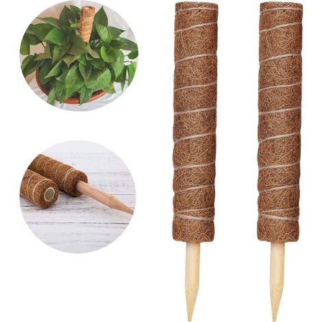 2pcs Plant Plug, Coconut Stick, Coconut Pole, Coconut Stick for Home Garden Climbing Plants, Plant Support Extension (1/5)