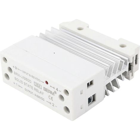 Halbleiterrelais DC/DC-Eingang 3–32 V, Ausgang 5–220 V, 25 A, integrierte Schiene, einphasig, kleines SSR mit