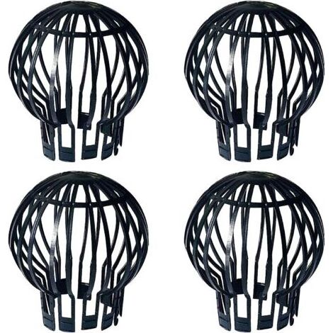 Filtres à gouttière, 4 pièces Crapaudine, protege gouttiere, Fabriqué en plastique, durable, antirouille, drainage lisse, adapté pour gouttière, drainage de toit (noir, 5,7 x 4,9 x 1,7cm) (1/5)