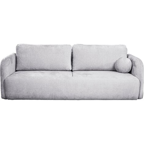 DRIXY Canapé 3 places convertible avec coffre en tissu gris (1/5)
