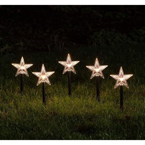 Lampes solaires de jardin en forme d'étoile, étanches, à piquer, pour allées, parterres de fleurs, jardins et entrées de garage 1 mode d'éclairage. (1/5)