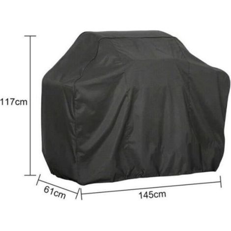 Housse de Protection Imperméable pour Barbecue à Gaz - 145x117x61cm, Noir (1/4)