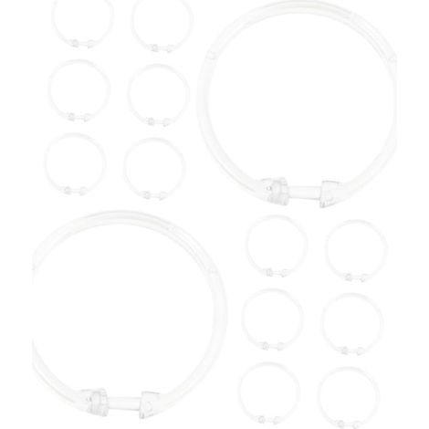 15 Stück Duschvorhangringe aus transparentem Acryl mit