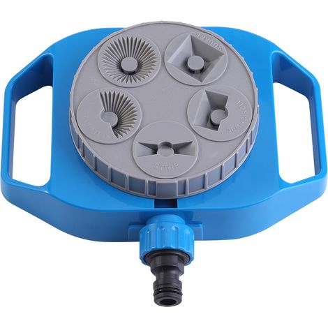 Arroseur de jardin en plastique 5 fonctions pour plantes et fleurs, système d'irrigation de pelouse multi-usage.