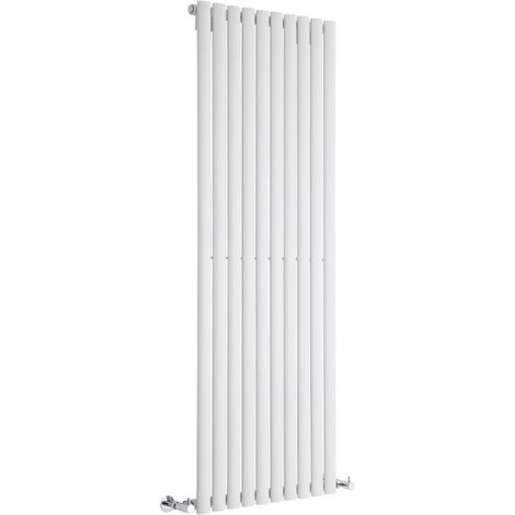 Milano Aruba White Vertical Column Single Oval Panel Radiator - 1600mm x 590mm (1/5)
