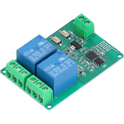 Module relais WiFi sans fil, carte de commande à distance, accessoire de commande, 5 V CC, 10 A, ESP82662 canaux (1/5)