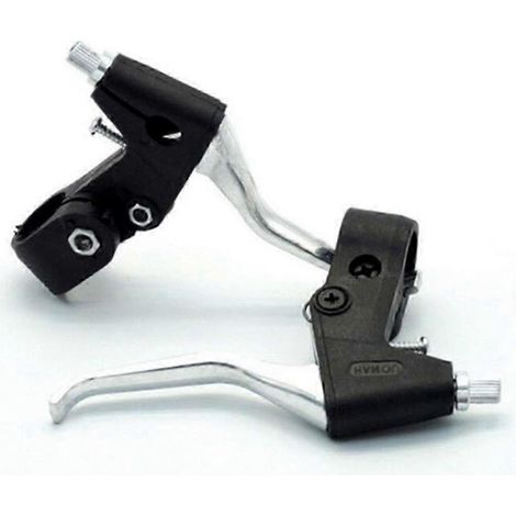 Jeu de 2 freins VTT V-Brake complet, kit de patins de frein pour vélo tout terrain, étriers robustes, couleur noire, remplacement facile, performance fiable. (1/5)