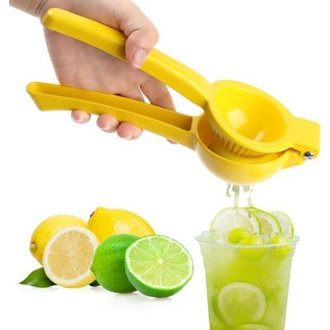Presse-agrumes manuel, presse-citron manuel à levier, presse-agrumes en alliage de zinc, diamètre 7 cm, presse-orange manuel pour cuisine, bar, restaurant (jaune) (1/4)