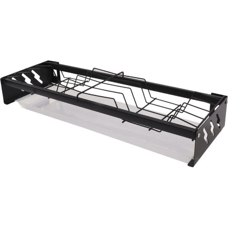 Porte-vaisselle mural de cuisine avec égouttoir sans perçage, support de rangement pour couverts, étagère de rangement, porte-assiettes (1/5)