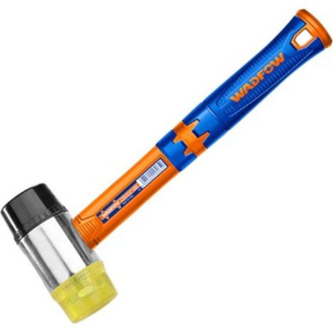 Martillo de doble cara WADFOW WHM7305, diámetro 35 mm, cara suave, mango de fibra de vidrio.