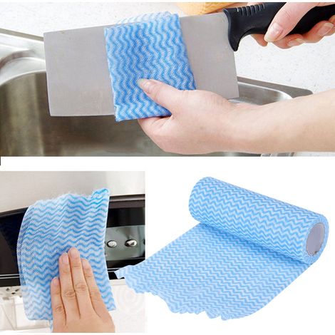 Chiffon jetable en tissu non tissé pour la vaisselle, le lavage et le nettoyage, les serviettes de cuisine (bleu) (1/5)