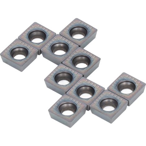 10 Stück Hartmetall-Fräseinsätze, farbig, fein bearbeitet, CNC-Drehmaschinen-Wendeschneidplatten, mehrlagig beschichtete Drehmeißel (1/5)