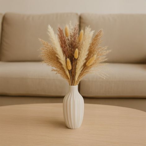 Set di erba di pampa essiccata 144 pezzi - decorazione boho (1/5)