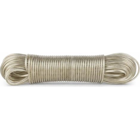 Corde à linge - 30 m - Acier et PVC - Résistante aux intempéries - Jardin et Balcon - 3 mm (1/5)
