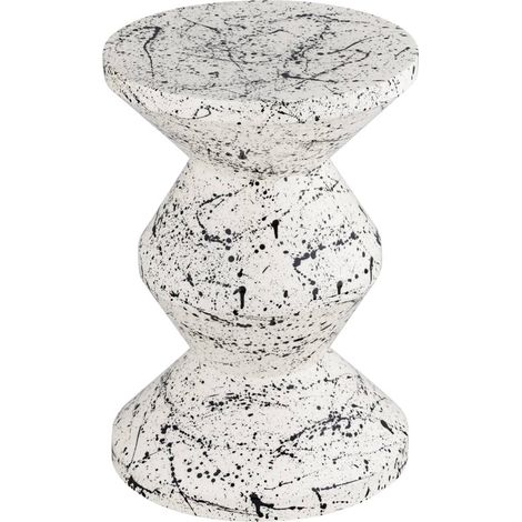 Side table, end table, bedside table, enamelled steel with speckled pattern, Black, Ø33 x H 47cm - Zina sweeek (1/5)