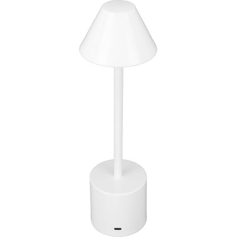 Lampe de bureau LED avec 3 modes de couleur, luminosité réglable, batterie 2000 mAh, port de chargement USB-C, portable, sans fil, en métal, idéale pour la chambre ou la table de chevet, blanche. (1/5)