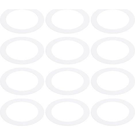 12 Piece Connection Rings 3.19 Inch ID Matte Finish White Metal Cover Recessed Light Trim, 4.53" OD, for Ceiling Wall Recessed Lighting (1/5)