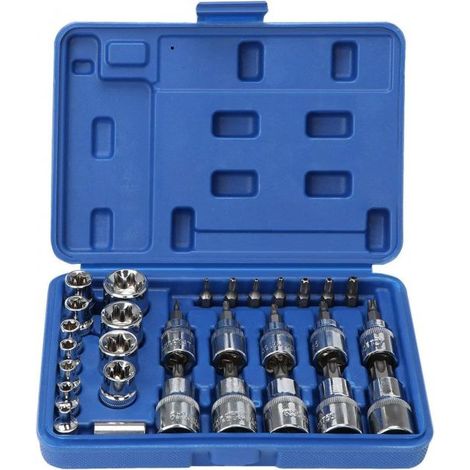Set 30 Chiavi a Bussola TORX Maschio e Femmina E4-E20 T10-T55 + inserti (1/5)