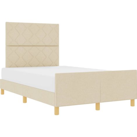 Maison Exclusive - Struttura del letto con testiera Crema 120 x 200 cm Tessuto