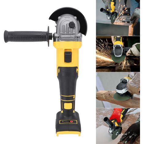 Amoladora angular inalámbrica de 20 V y 6600 rpm con motor sin escobillas, 4 velocidades y manguito auxiliar ajustable para cortar y pulir metales. (1/5)