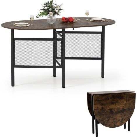 Klappbarer Esstisch für 6-8 Personen, platzsparendes ovales Design