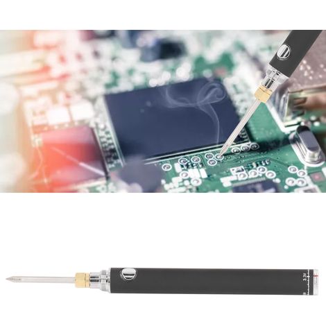 Fer à souder sans fil, portable et rechargeable, interface 510, pointe de soudage, outil de soudage et de réparation d'extérieur, noir. (1/5)