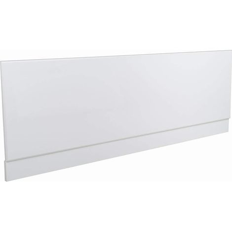 1700mm Gloss White Front Straight Wrapped Wood Bath Panel (1/2)