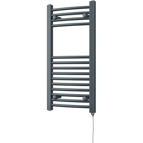 Zennor - Anthracite Electric Towel Rail H800mm x W400mm Curved 200w Standard (1/3)