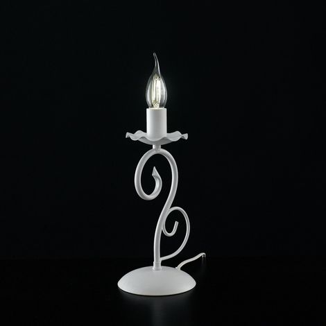 Nachttischlampe aus weißem Eisen shabby one light 13x h28cm