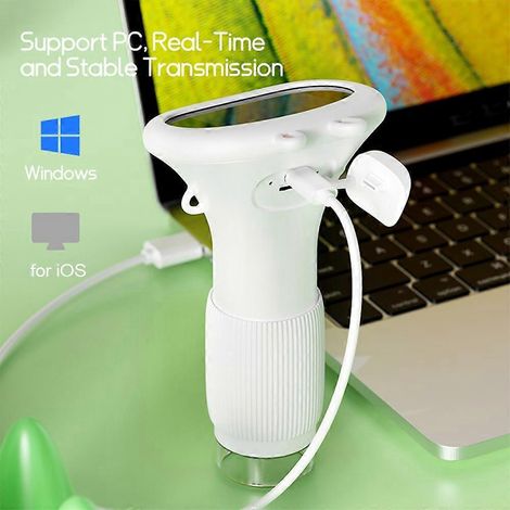 Loupe avec éclairage, microscope pour enfants avec écran de 5 cm (2 pouces), grossissement 1000x, mini microscope portatif