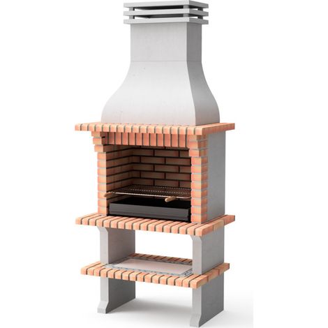 Barbecue en briques Madère 110 x 81 x 250 cm avec grille 76,5 x 44 cm  Barbecue en béton et briques pour jardin (1/5)