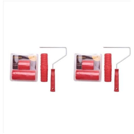 Lot de 2 rouleaux de peinture à motifs empaistiques de 17,8 cm + 4 outils de peinture pour veinage du bois, outil d'imitation de grain de papier peint artistique