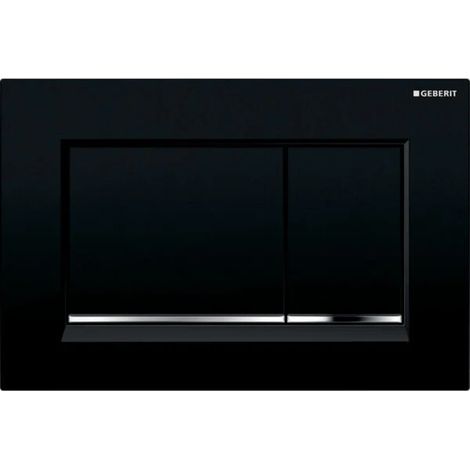 PLACCA DI COMANDO SIGMA 30 DOPPIO TASTO NERO CROMO NERO GEBERIT