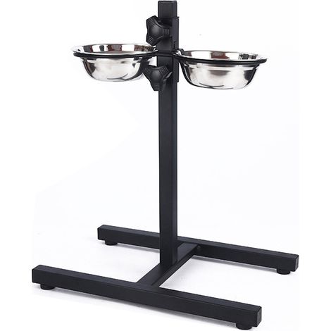 Gamelle Pour Chien - Double Bol Acier Inoxydable 4,5 L - Hauteur Réglable - Antidérapant - 42 x 61 x 29 cm (1/5)