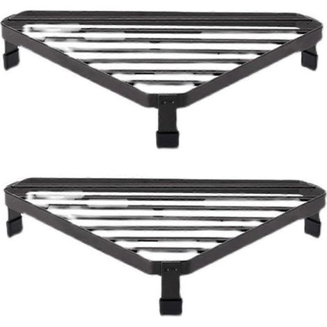 Cadre d'angle pour fournaise, étagère triangulaire en fer forgé, noir (1/5)