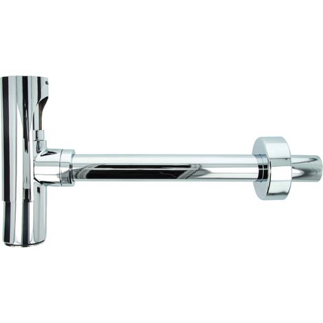 tecuro DESIGN Flaschensiphon Rohrgeruchsverschluss mit Blende, Messing verchromt (1/5)