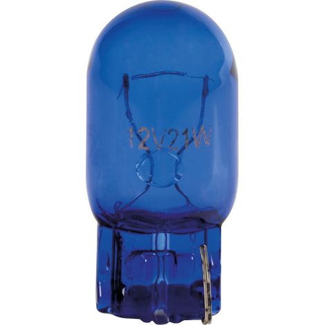 12V Blue Dyed Glass, Lampada zoccolo vetro - (W21W) - 21W - W3x16d - 2 pz - Scatola (1/2)